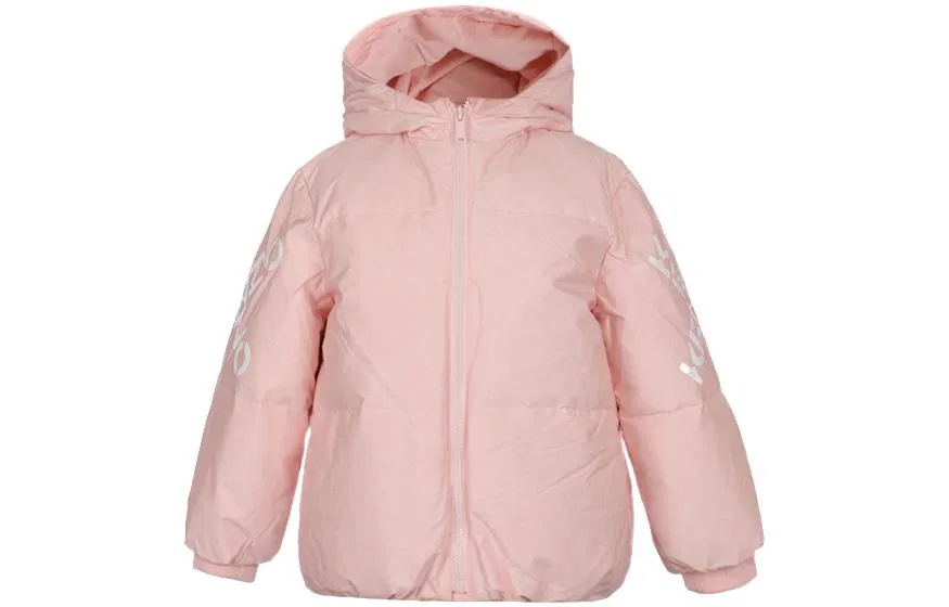 Детская пуховая куртка с капюшоном несъемная умеренная KENZO, Pink
