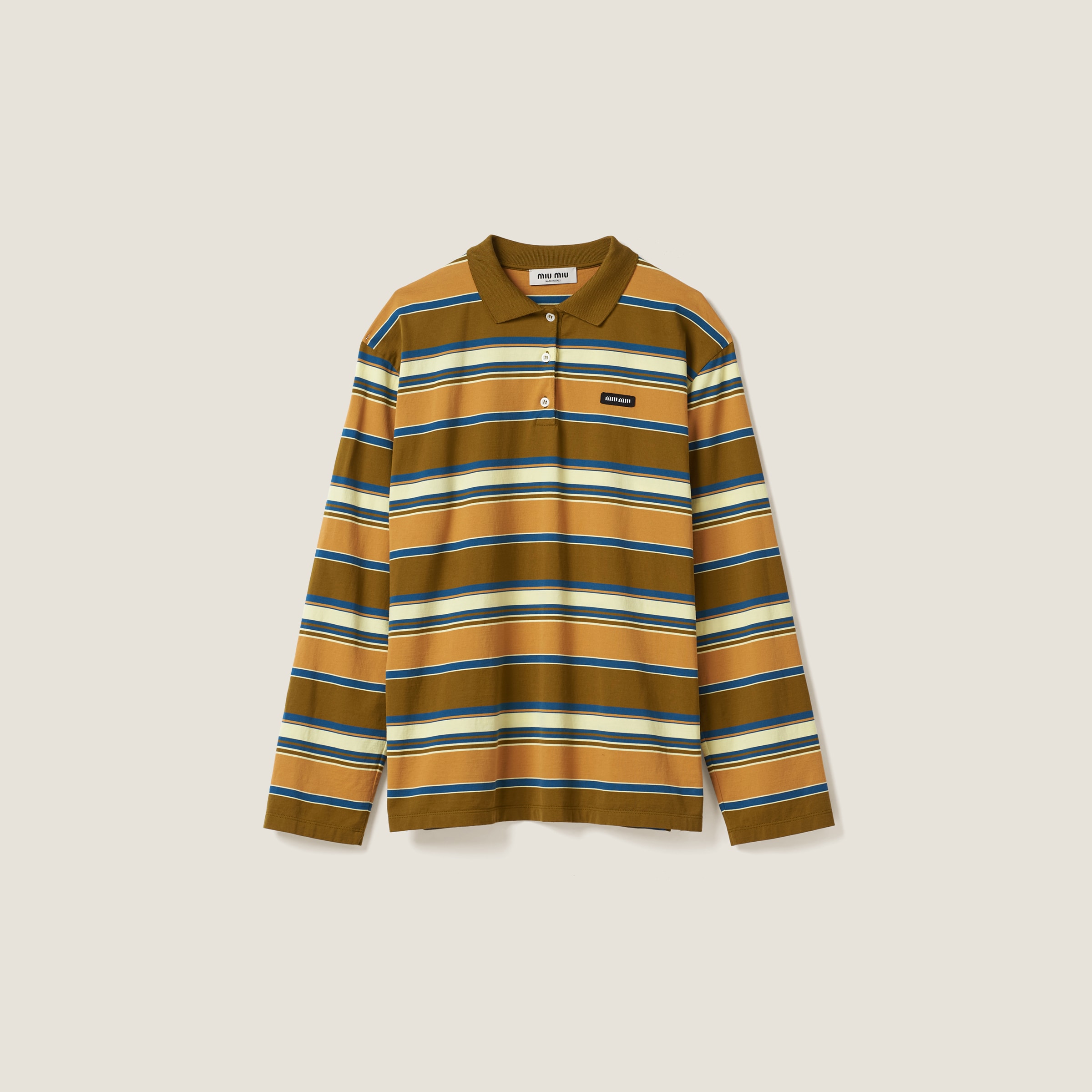 

Поло из хлопкового трикотажа MIU MIU, оранжевый