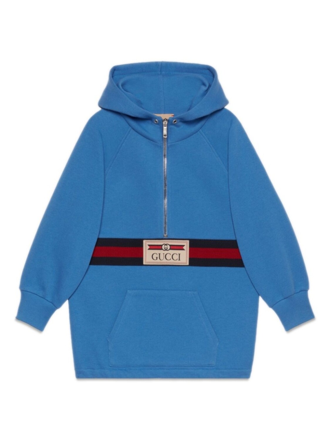

Gucci Kids худи с воротником на молнии и отделкой Web, синий