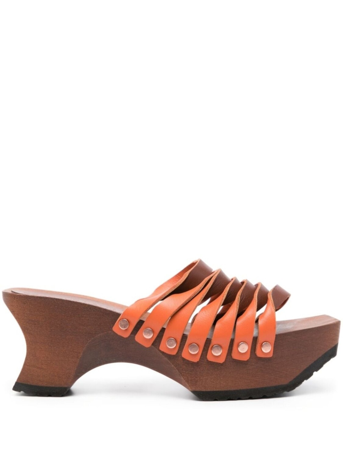 

Eckhaus Latta босоножки на скульптурном каблуке, коричневый