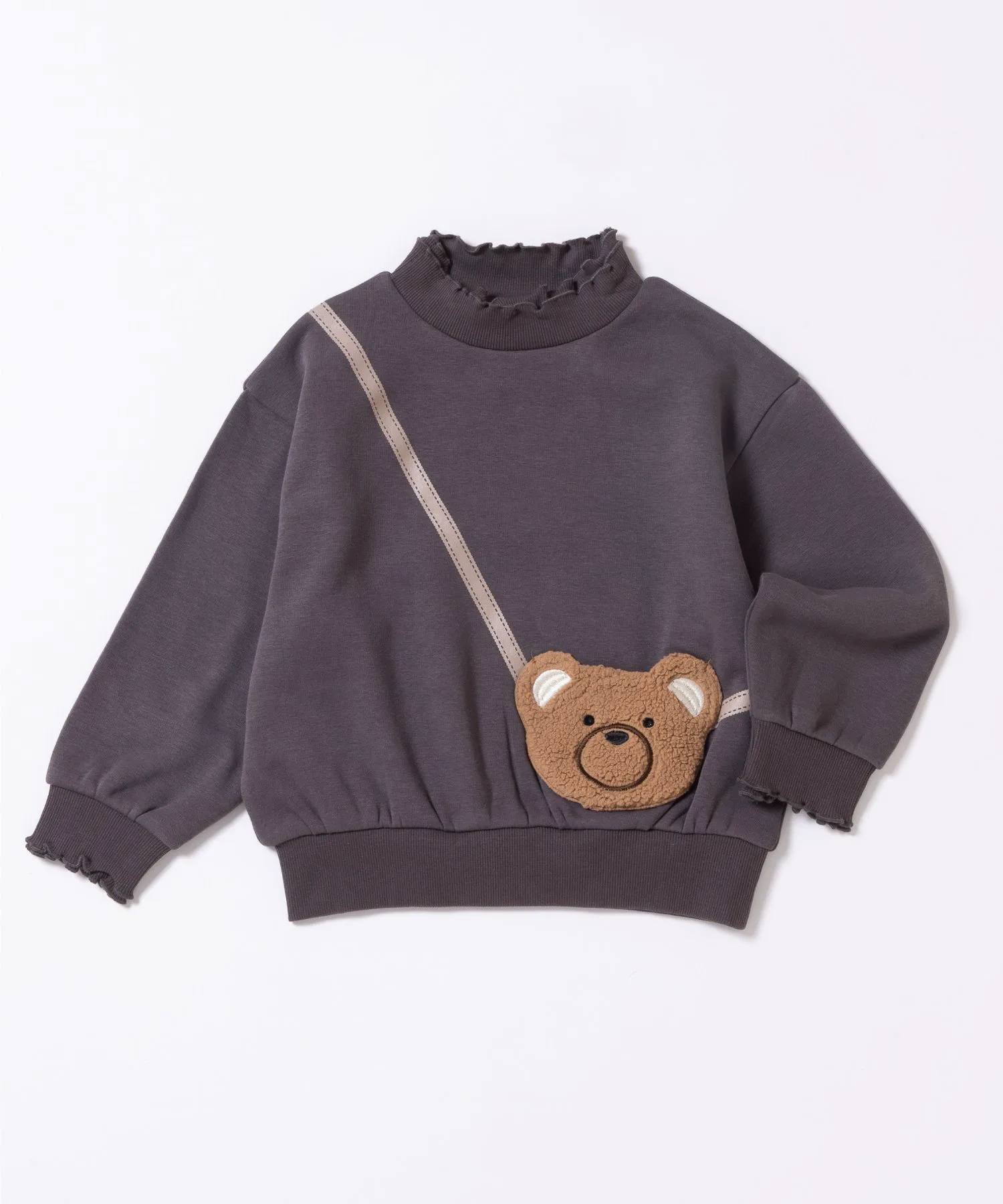 Толстовка Animal Pochette на флисовой подкладке Ever Closet, Charcoal (bear) — фото 4