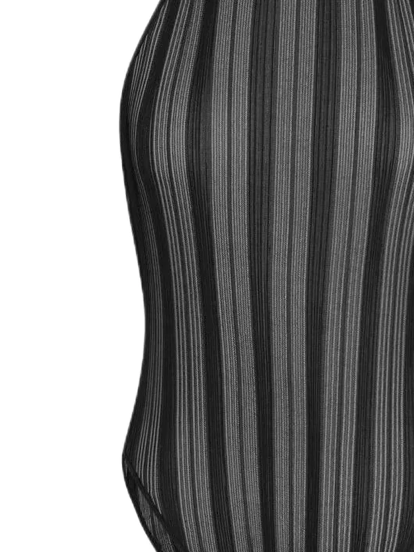 Полупрозрачный боди с открытой спиной Saint Laurent, черный — фото 2