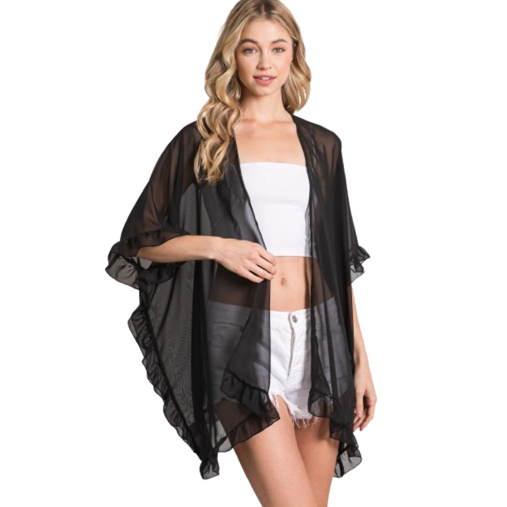 

Легкий прозрачный кардиган-шаль FASHNZFAB, черный