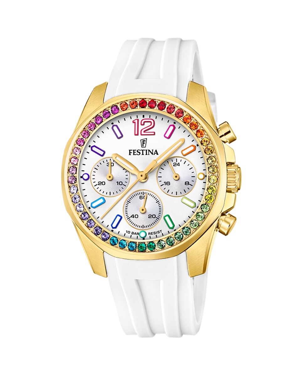 

F20650/2 Boyfriend белые резиновые женские часы Festina, белый