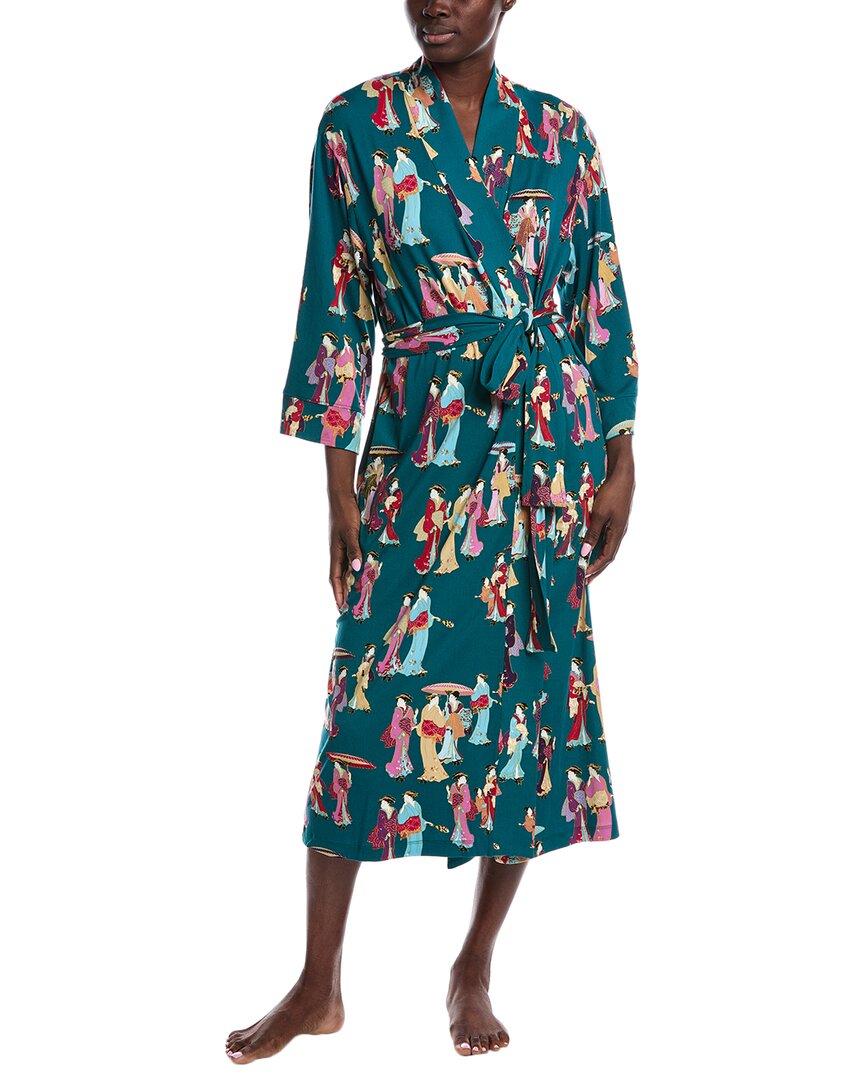 

N Natori Уютный вязаный халат, зеленый