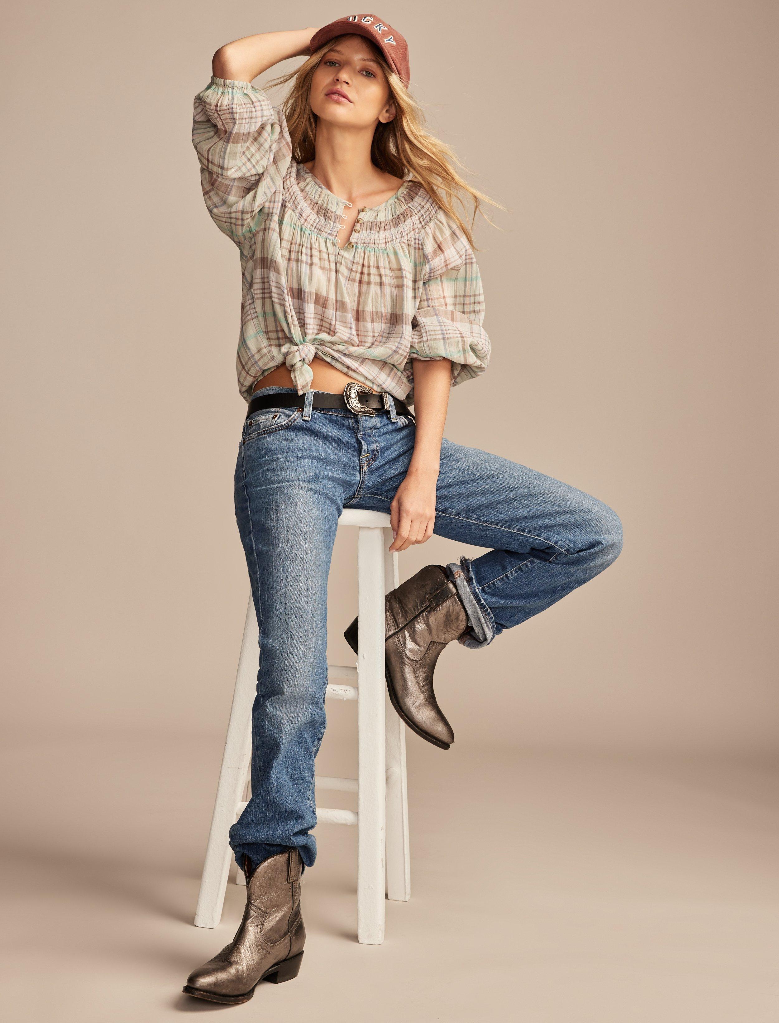 

Женская легкая блузка со сборками Lucky Brand, светло-зеленый