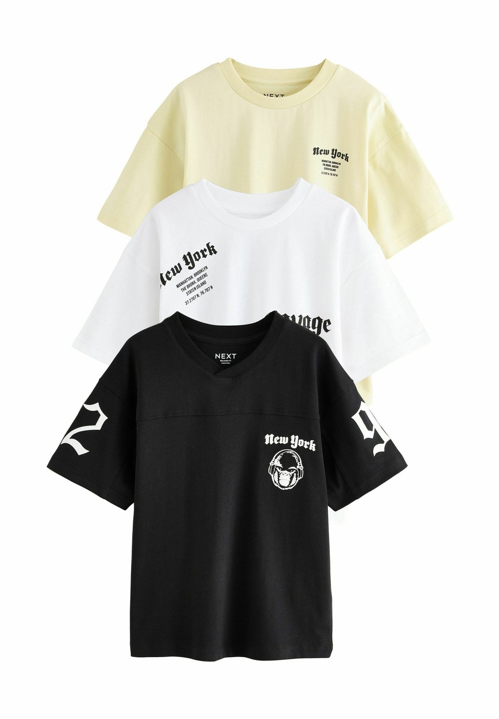 

Футболка с принтом SHORT SLEEVE GRAPHIC 3 PACK STANDARD Next, черный