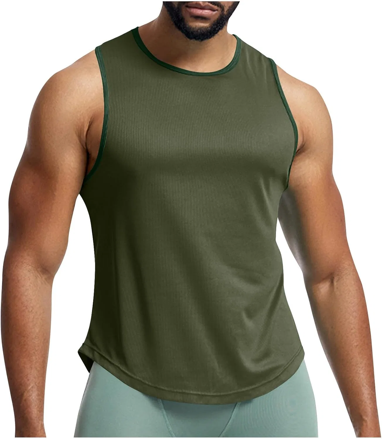 Мужской топ для тренировок без рукавов, Generic, Army Green