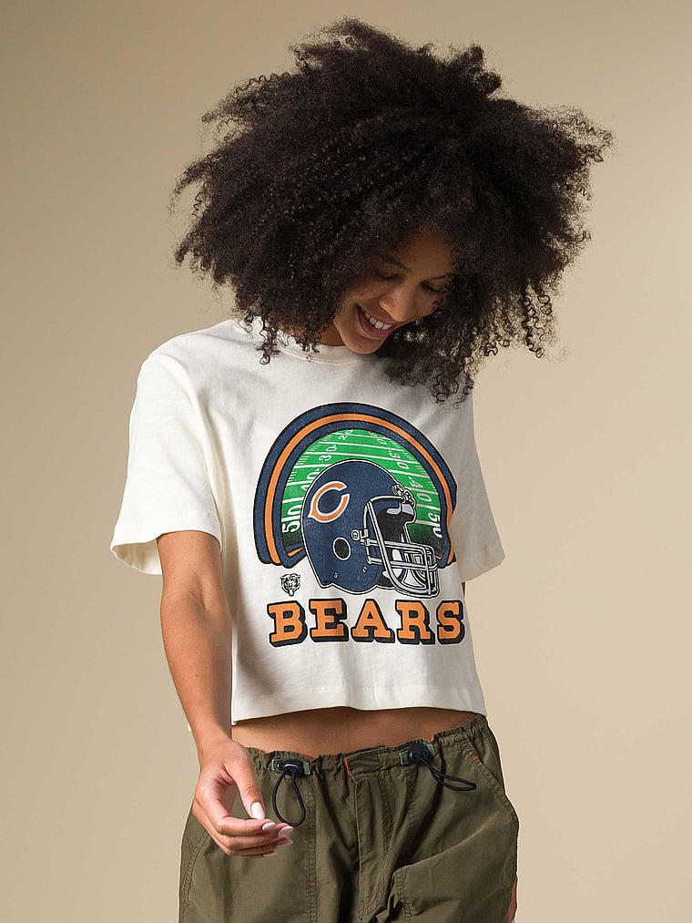 

Укороченная футболка с изображением игры Chicago Bears Junk Food Clothing, vintage white - bears