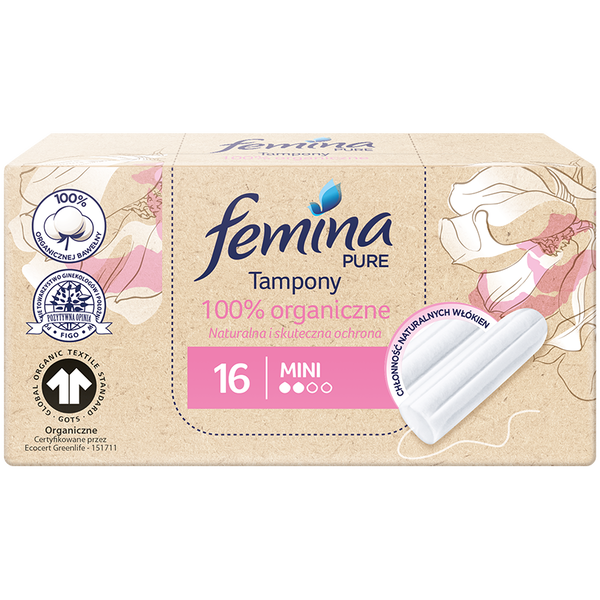 

Мини-тампоны гигиенические, 16 шт./1 уп. Femina Pure