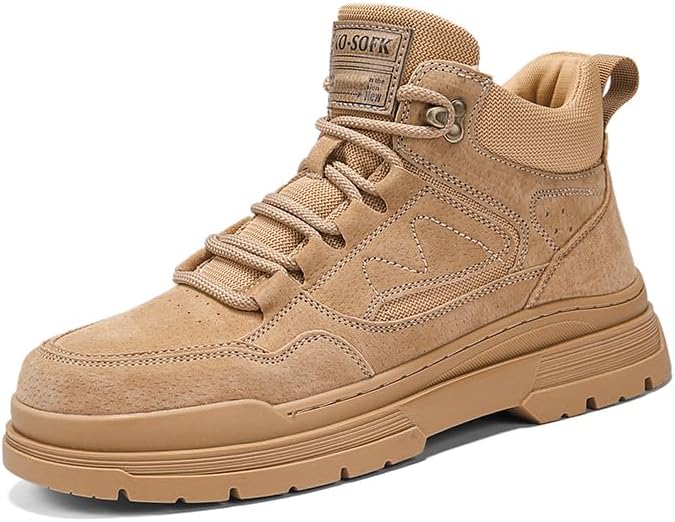 

Мужские ботинки с стальным носком, неразрушимые стальные ботинки, дышащие высокие ботинки, защищенные от проколов строительные ботинки Meixi Mobile, Wheat Color