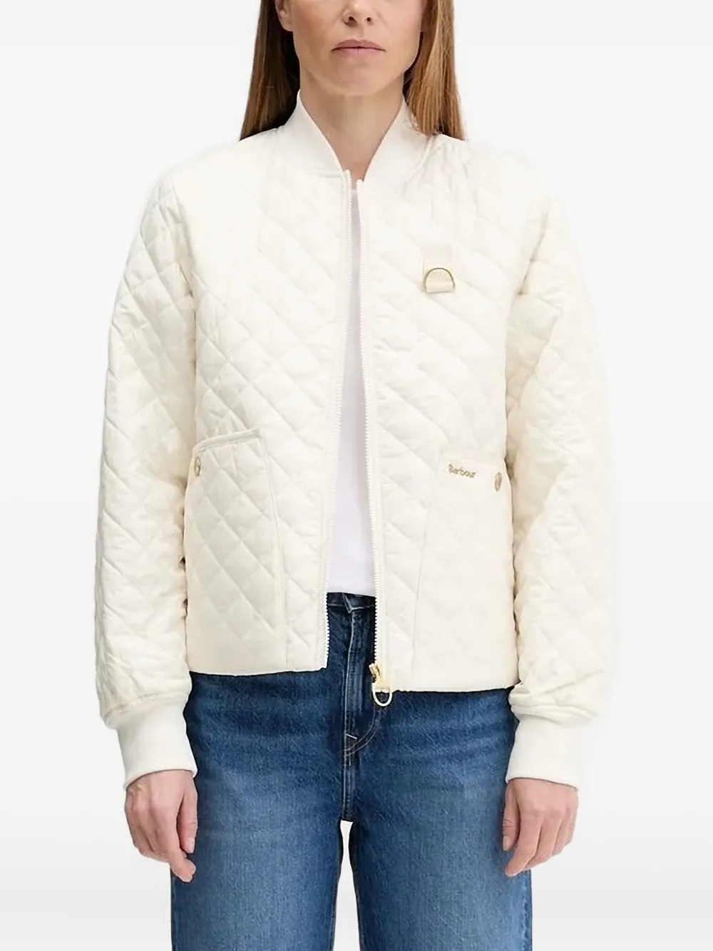 

Стеганый бомбер Barbour, нейтральный