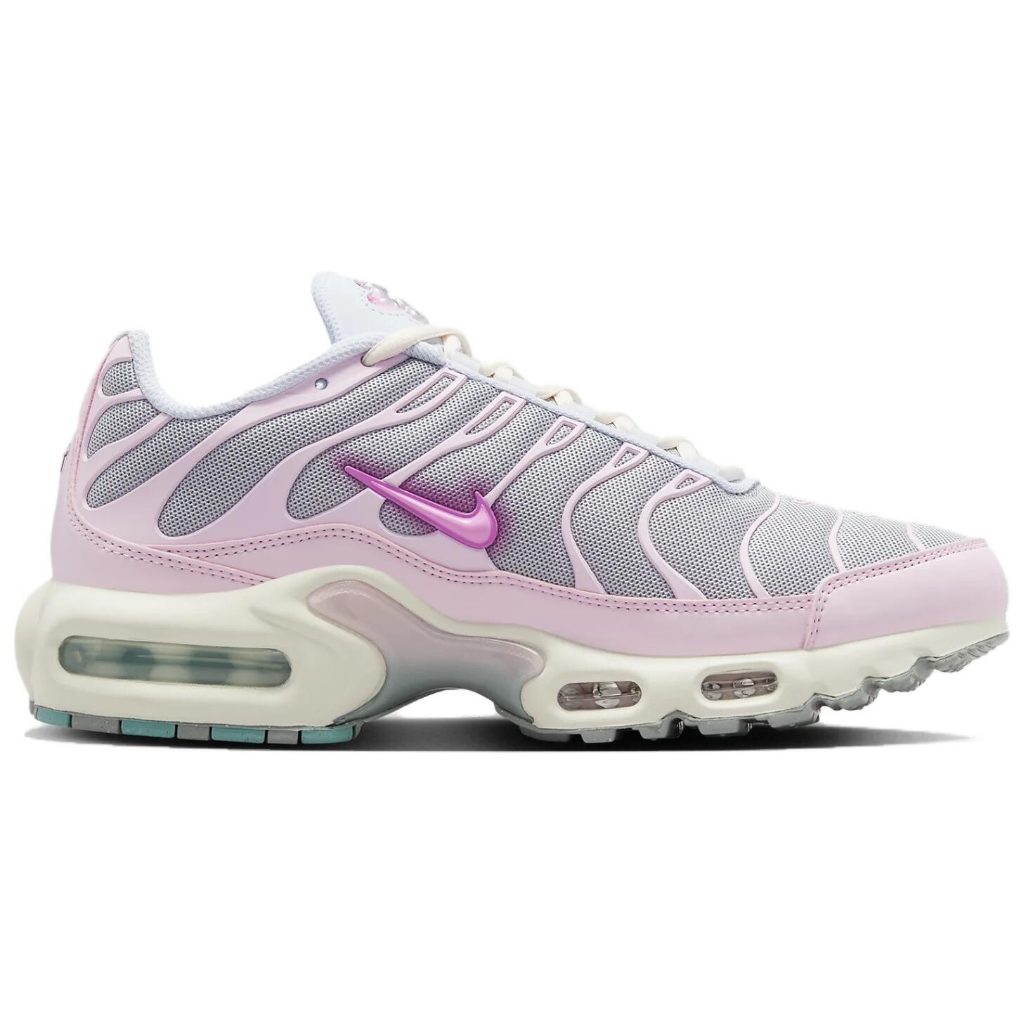 Кроссовки Nike Air Max Plus женские с низким верхом серые/розовые — фото 2