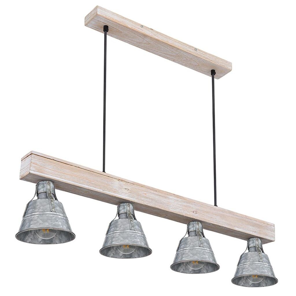 

Подвесной светильник, натуральные балки, 4 лампочки, антик, L 85см Globo Lighting, серебро