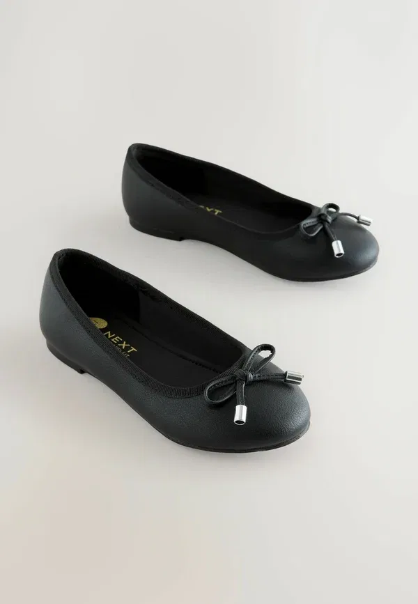 Туфли-балетки для школы Wide fit (g) fit ballet pumps Next, черный матовый — фото 2