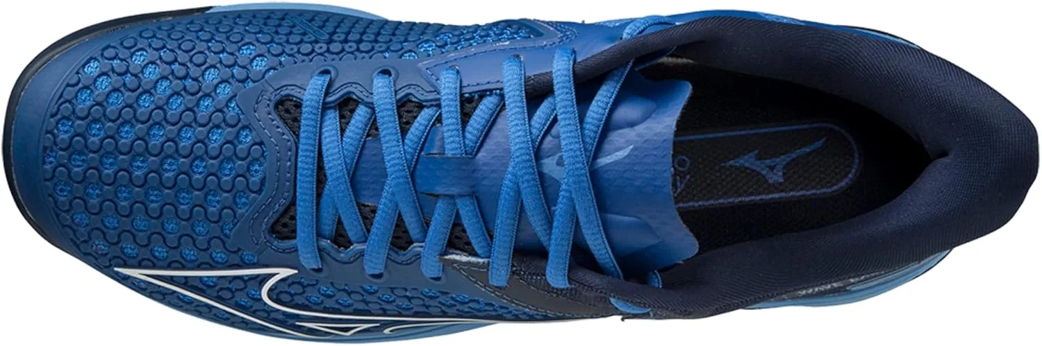 Мужские теннисные кроссовки Mizuno Wave Exceed Tour 5 CC, белый/синий — фото 4