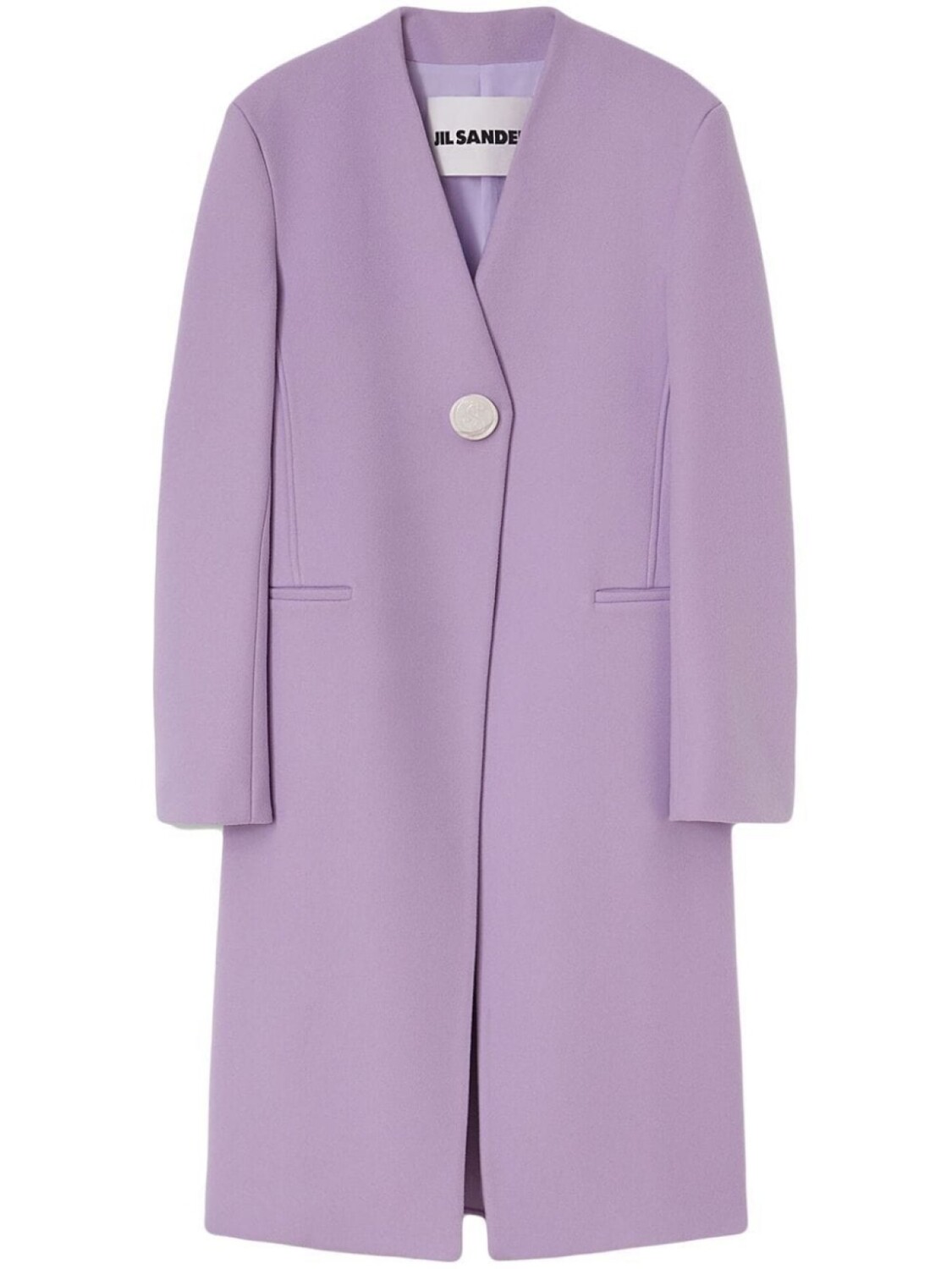 

Однобортное пальто с V-образным вырезом Jil Sander, фиолетовый