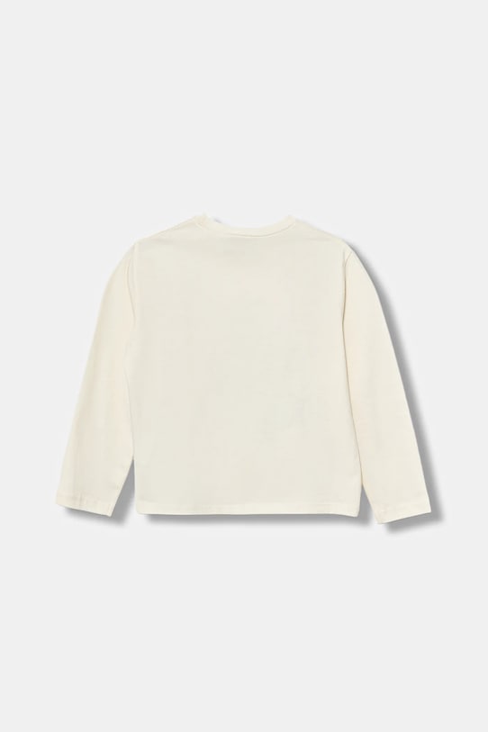 Детская хлопковая кофта с длинным рукавом United Colors Of Benetton, бежевый — фото 2