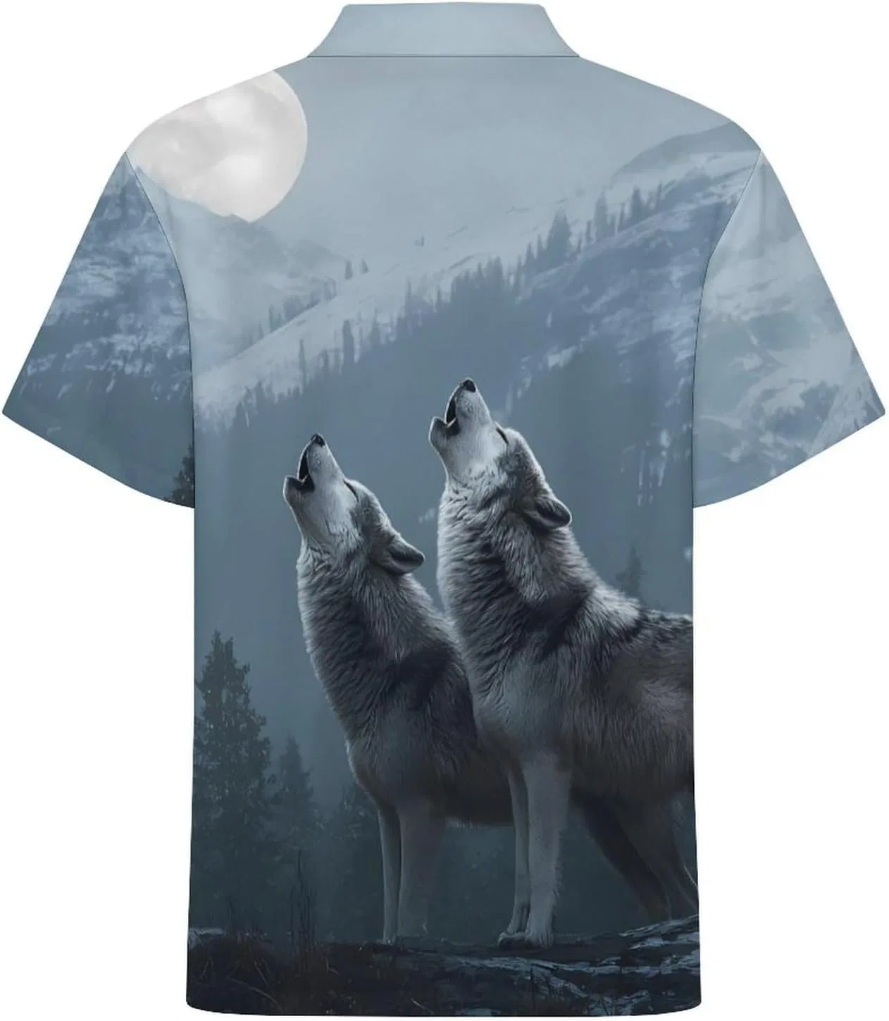 Мужское поло с принтом, на молнии, с карманом, Howling Wolf, Style — фото 4