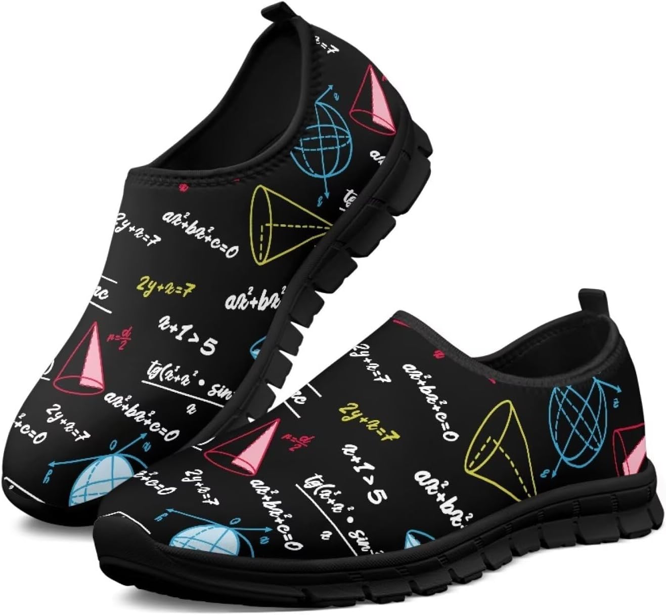 

Мужские кроссовки Hresuewn, мягкие и комфортные, спортивная обувь, дышащие, для ходьбы, тенниса и бега, модный принт, Math Pattern