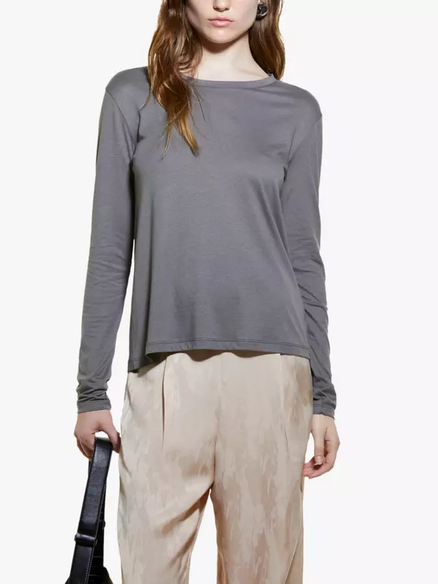 

Топ SISLEY Cotton Modal Long Sleeve, серый