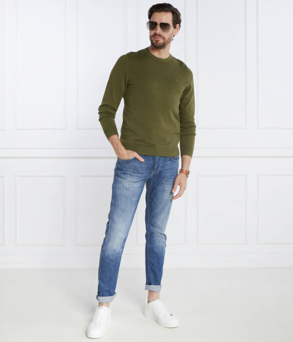 Свитер Tommy Hilfiger Regular Fit с круглым вырезом, зеленый — фото 2
