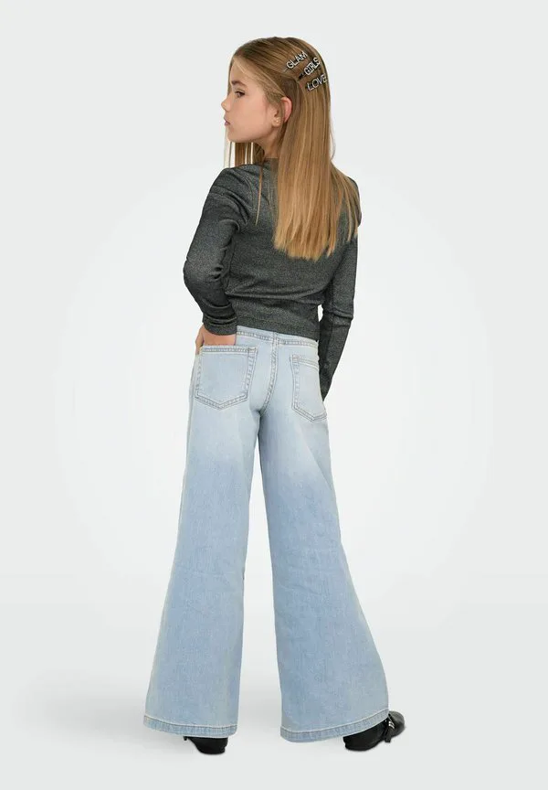 Расклешенные джинсы mit weitem kogcalifornia mittlere taille Only Girls, Light Blue Denim — фото 3
