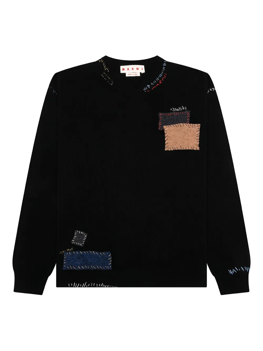 

Свитер с нашивками Marni, черный