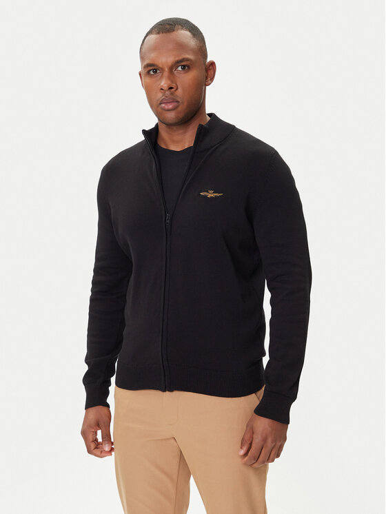 

Кардиган regular fit 252MA1580UL00506 Aeronautica Militare, чёрный