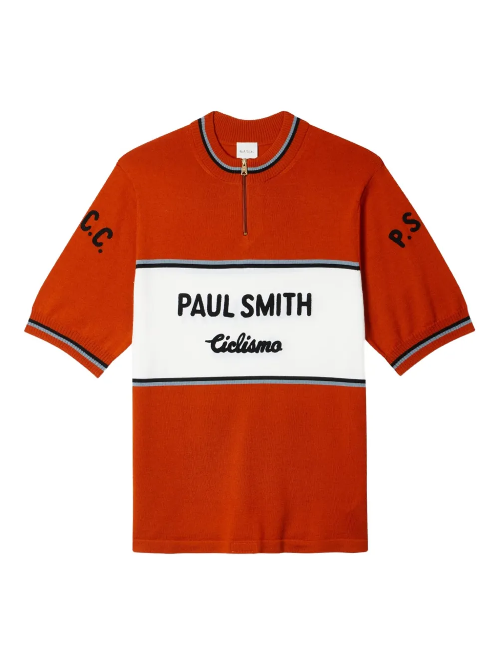 

Шерстяной свитер в полоску для велоспорта Paul Smith, оранжевый