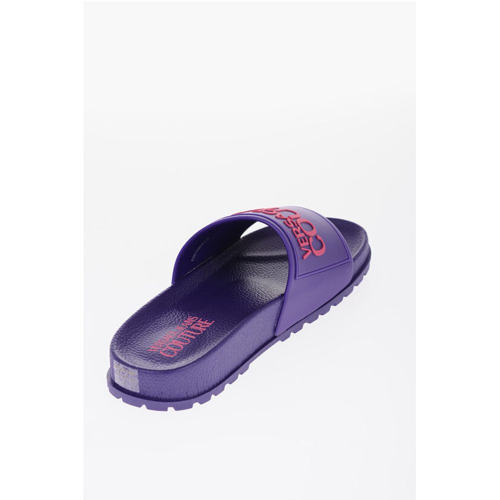 JEANS COUTURE Резиновые шлепанцы SHELLY с тисненым логотипом Versace, Purple — фото 3