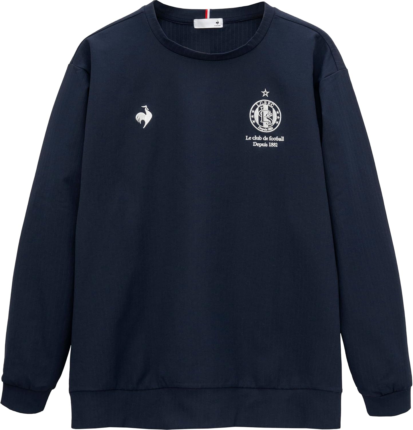 

Толстовка Le Coq Sportif LCS Plume Rib Cloth с круглым вырезом, влагоотводящая, эластичная, сухая, сохраняет форму, длинные рукава, уменьшает ощущение потливости и липкости, унисекс, для взрослых, темно-синий