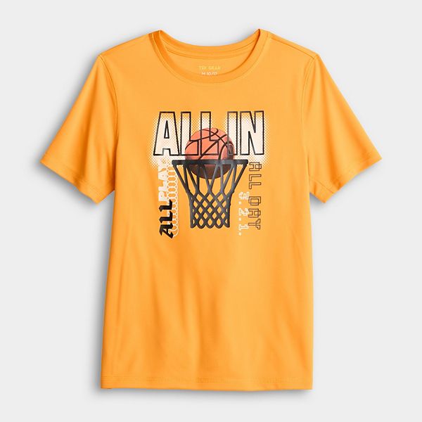 

Футболка Boys 8-20 dry tek graphic tee в размерах regular и husky Tek Gear, All Basketball Orange