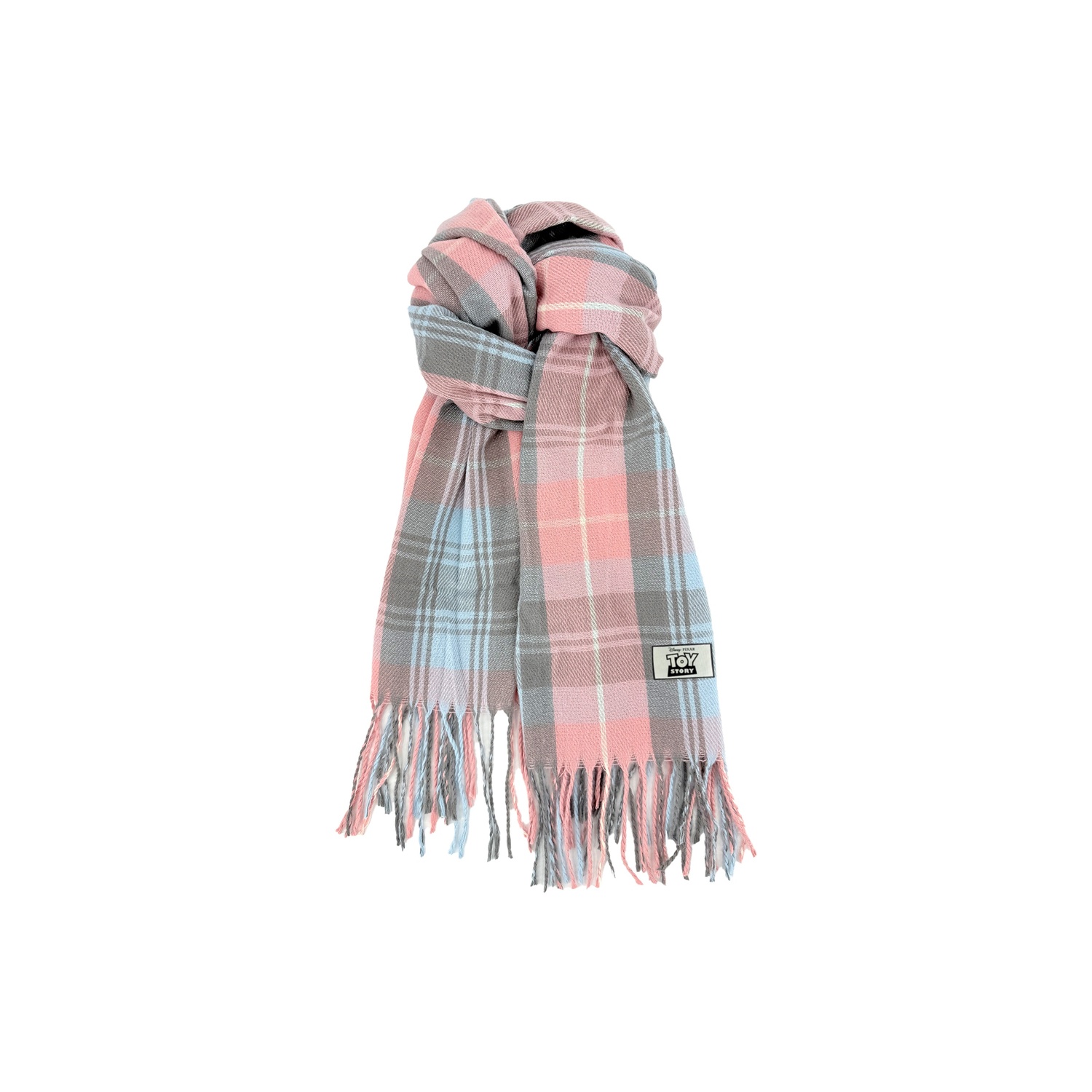 

Disney Полиэстеровый вязаный шарф унисекс, Plaid Pink Blue
