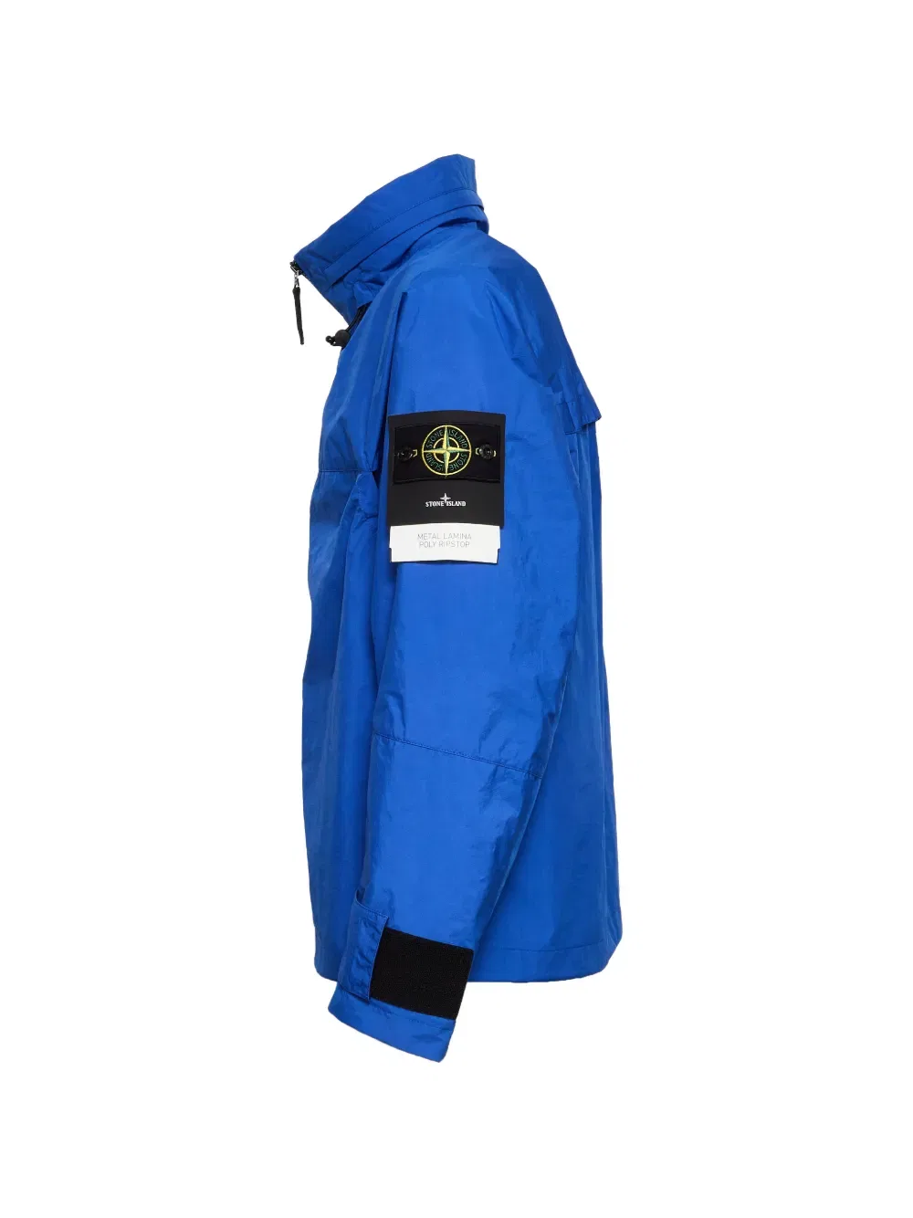 Металлическая ламинированная куртка с застежкой-молнией Stone Island, синий — фото 3