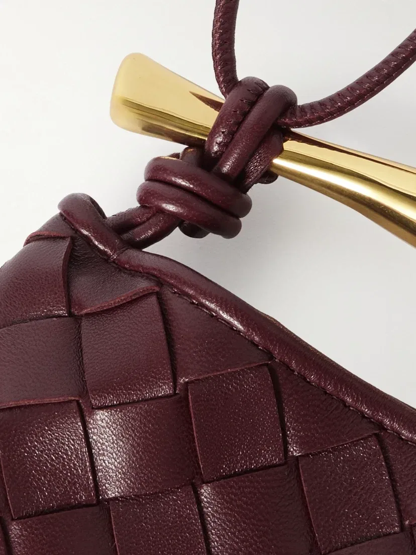 Сардинная мини-сумка через плечо из кожи Intrecciato BOTTEGA VENETA, красный — фото 4