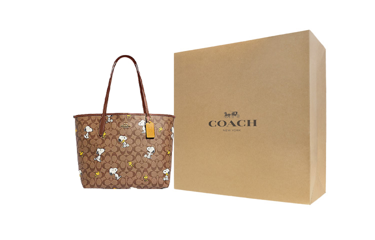

COACH Демпси искусственная кожа женская коричневая сумка тоут
