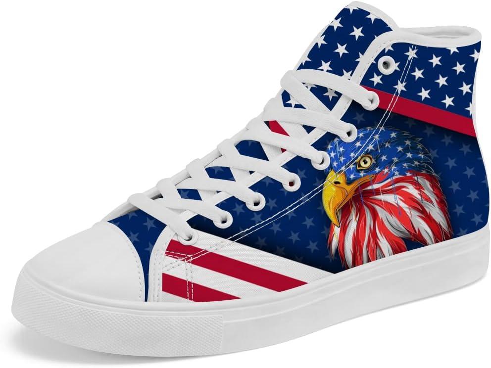 

Кеды на высокой подошве chebing с флагом США, сникерсы на 4 июля, красно-бело-синие, для женщин и мужчин