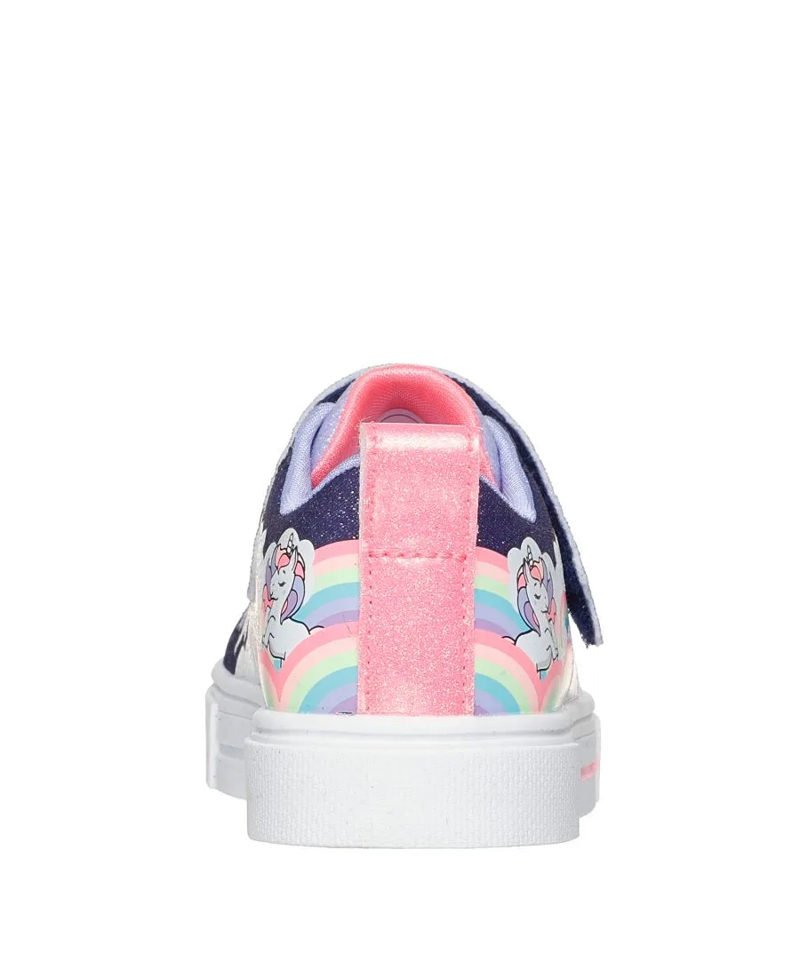 Детские кроссовки для девочек Twinkle Toes: Twinkle Sparks - Unicorn Stay-Put Light-Up Casual Sneakers от Finish Line Skechers, темно-синий, мультиколор — фото 4