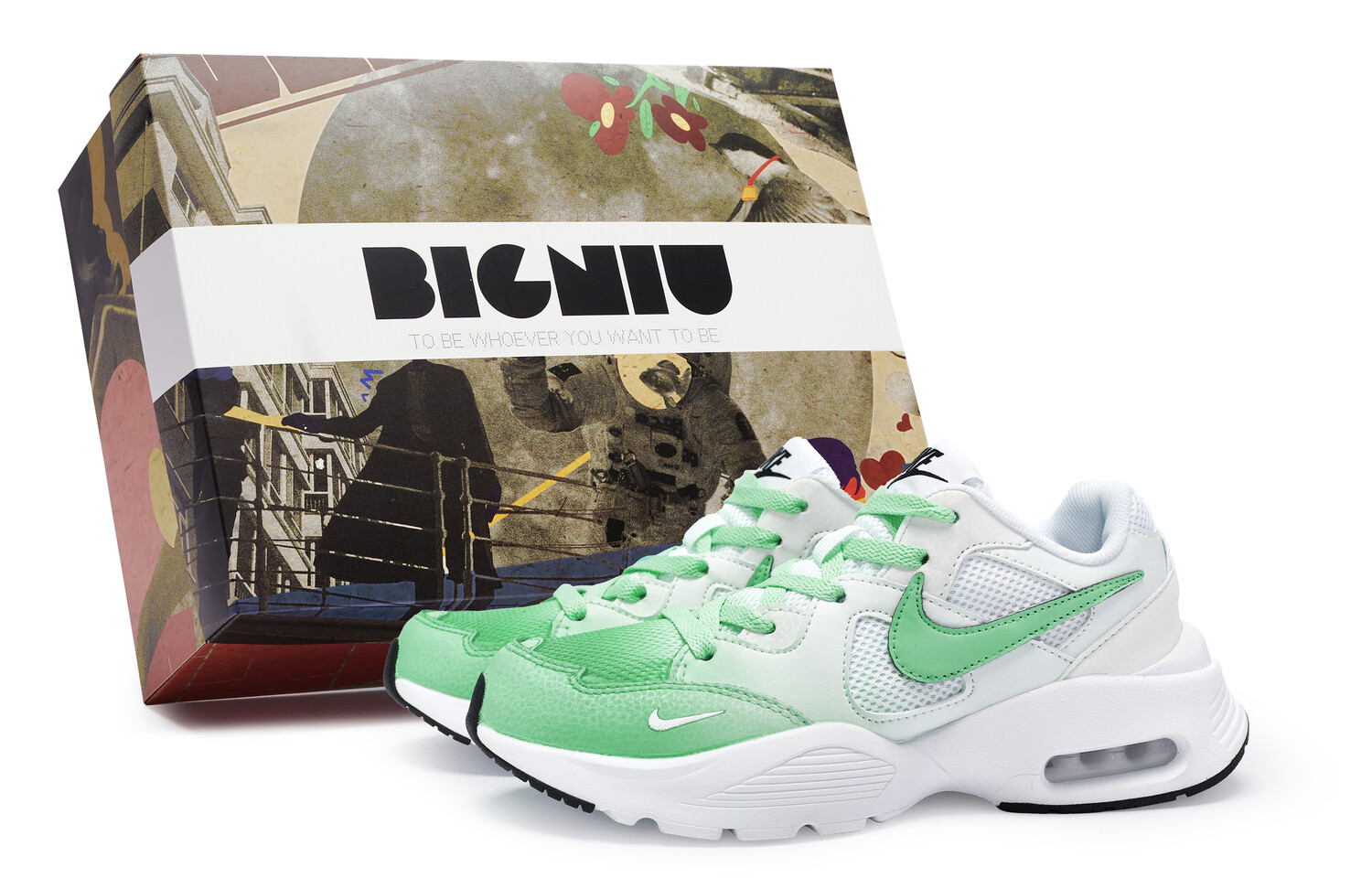 

Кроссовки Air Max Fusion для бега мужские с низким верхом зеленые/белые Nike