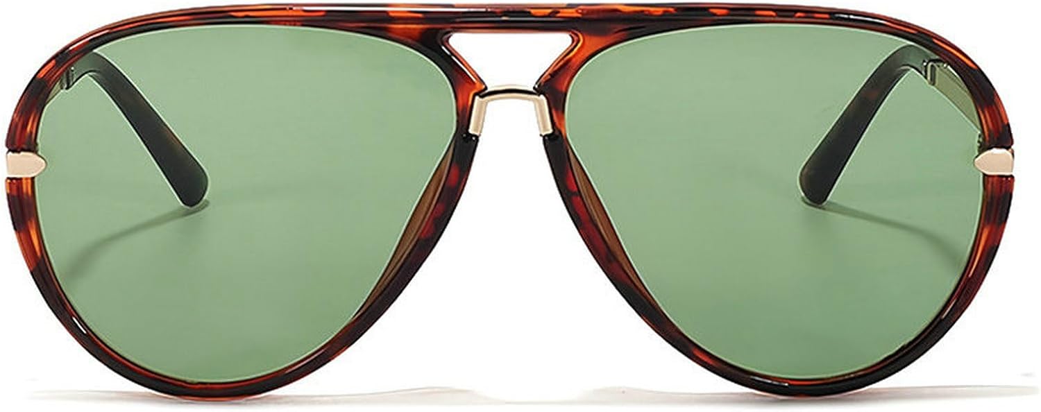 

COTIA 2025 Модные ретро-солнцезащитные очки-пилот для женщин и мужчин, квадратная форма, двойная перемычка, стильные солнцезащитные очки для активного отдыха и путешествий, Leopard Green