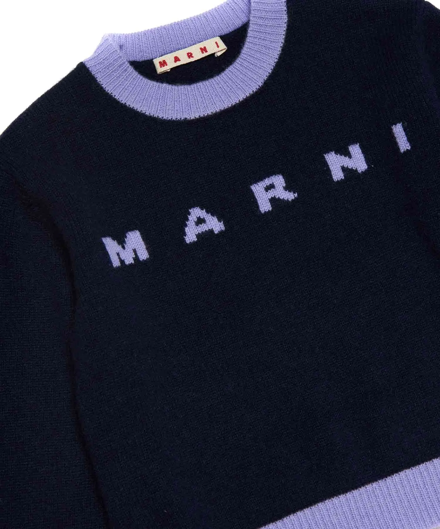 Детский и подростковый трикотаж из смеси кашемира MARNI с логотипом бренда. — фото 4