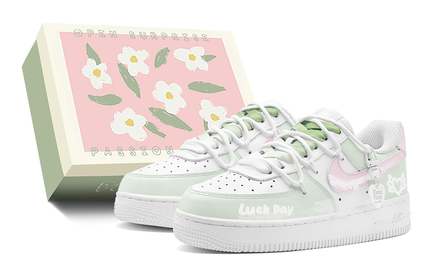 

Кроссовки для скейтбординга Air Force 1 женские, низкие, розовый Nike, цвет Light Green