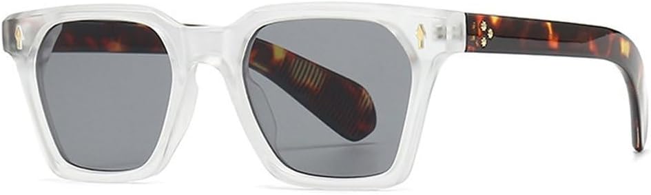 

Ретро квадратные солнцезащитные очки для женщин с заклепками, градиентные линзы, защита от УФ-излучения UV400, ретро панк солнцезащитные очки для мужчин SKFGNX, Clear Leopard Grey