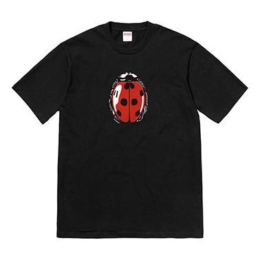 

Футболка ss18 ladybug tee black printing short sleeve Supreme, черный