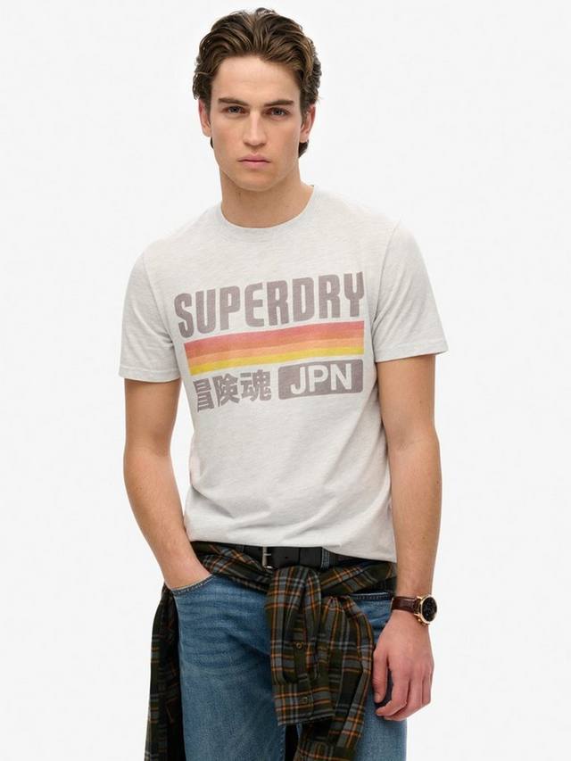 

Расслабленная футболка в японскую полоску Superdry, цвет Ice Grey Marl