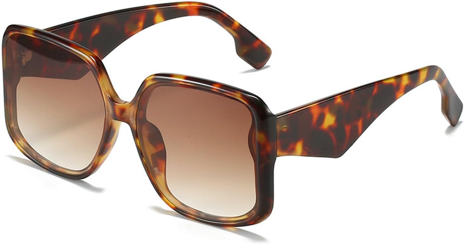 

Крупные квадратные солнцезащитные очки для мужчин и женщин, модные винтажные квадратные солнцезащитные очки, трендовые очки с защитой от УФ-излучения UV400 mincl, Leopard