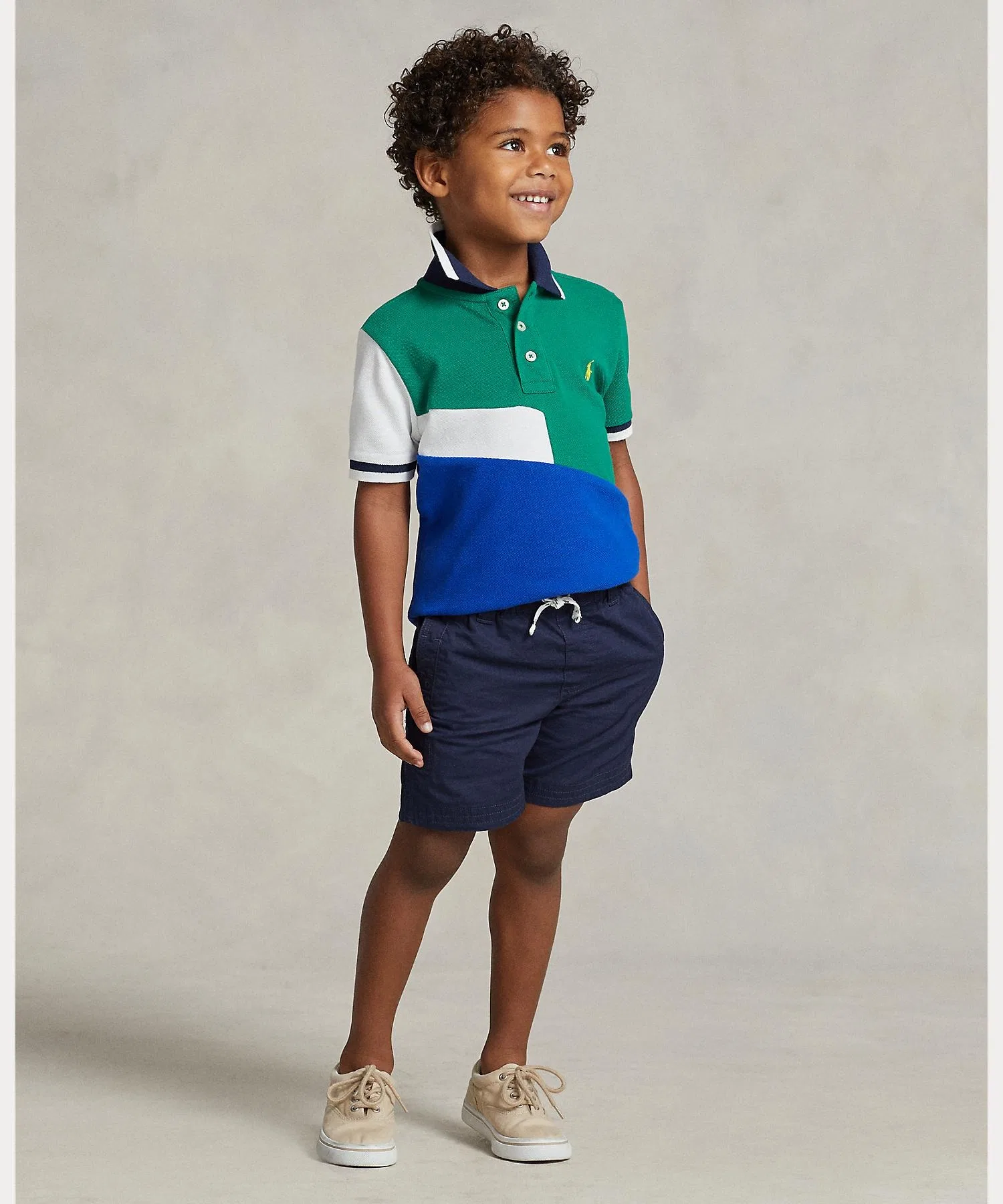 Детские хлопковые шорты POLO RALPH LAUREN CHILDRENSWEAR тёмно-синие