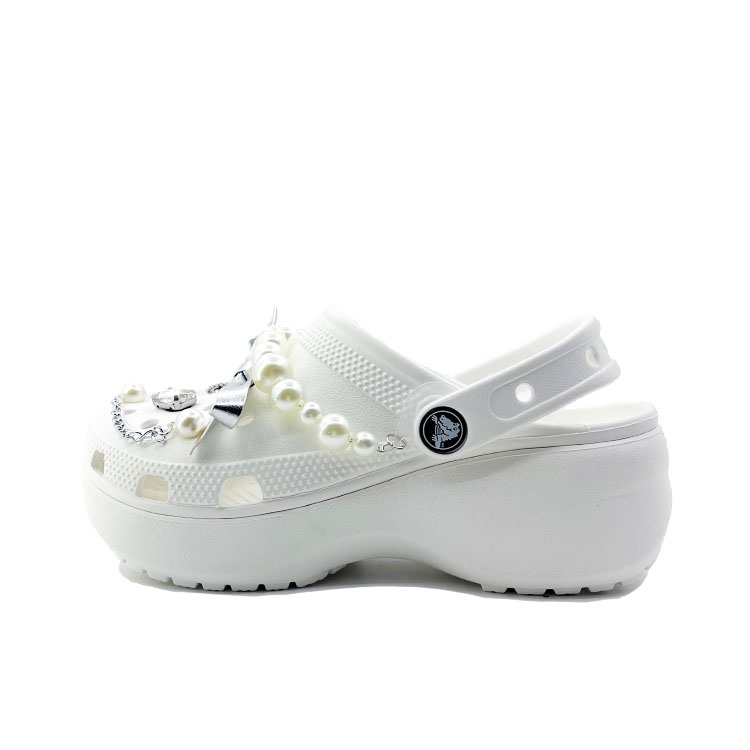 Crocs Классические туфли-сабо на платформе унисекс белого цвета