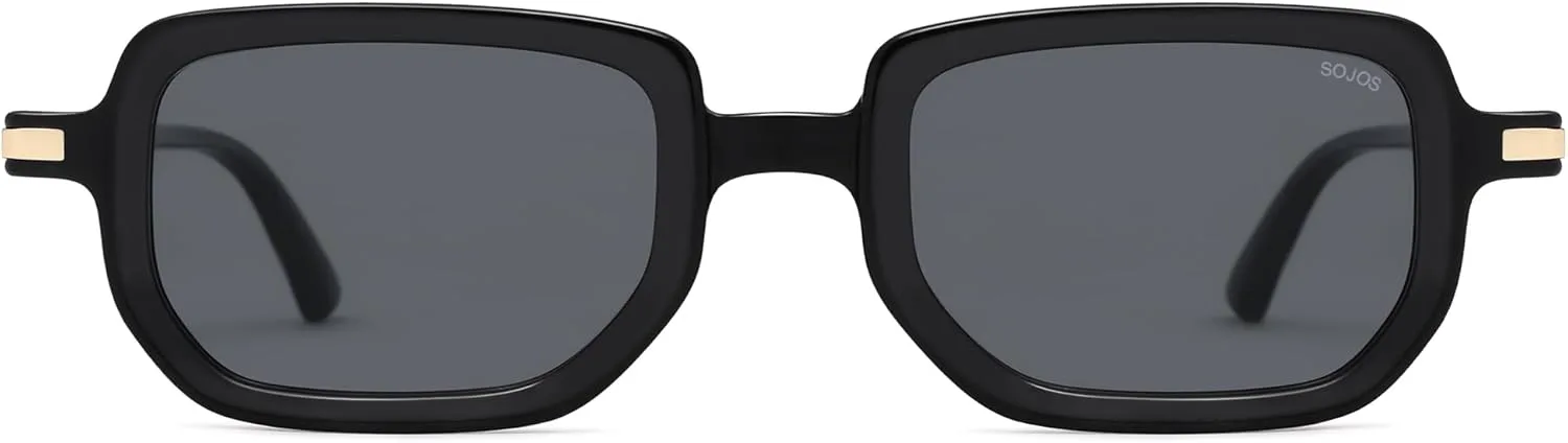 

Солнцезащитные очки SOJOS Retro Polarized Rectangle в стиле 70-х для женщин и мужчин, модные шестиугольные очки в стиле 80-х и 90-х SJ2625, Black Frame Grey Lens